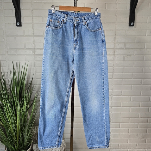 Vintage Levis 506 High Rise Loose Fit Straight Leg Blue Denim Jeans 10 Regular - Picture 4 of 10